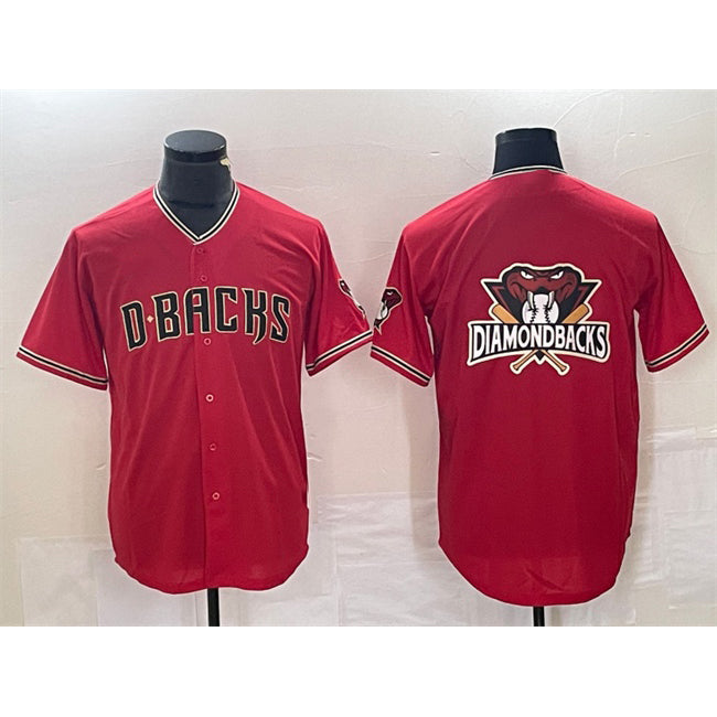 Arizona Diamondbacks Red Jermy Team Big Logo Cool Base Stitched Jersey 2