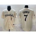 Philadelphia Phillies #7 Trea Turner Cream Jermy Gothic Vapor Limited Stitched Jersey