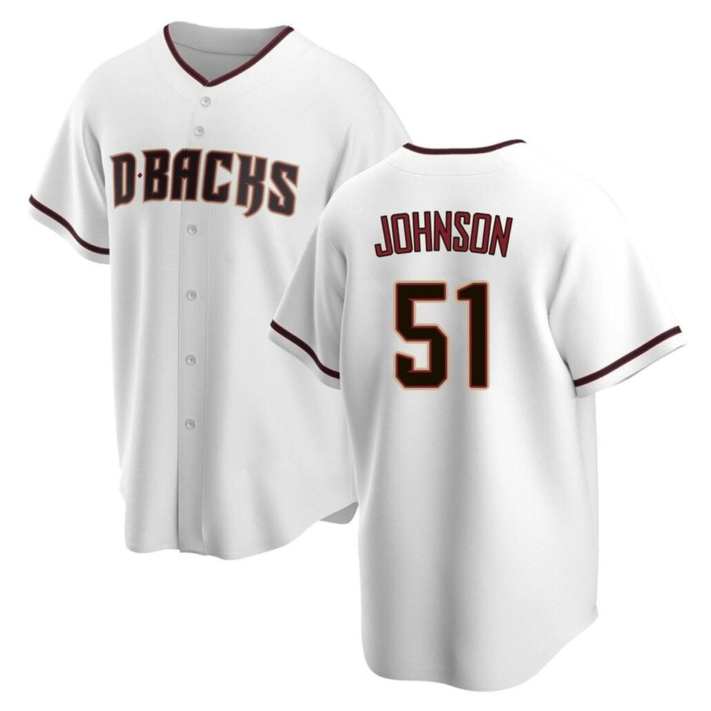 Arizona Diamondbacks #51 Randy Johnson Player White Jermy Home Game Stitched Jerseys