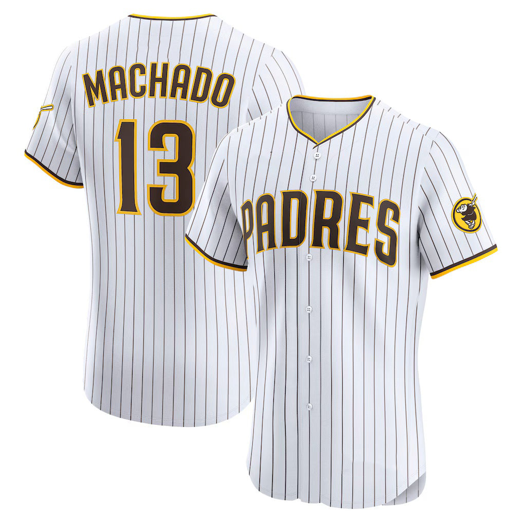 San Diego Padres #13 Manny Machado White Jermy Home Elite Player Jersey