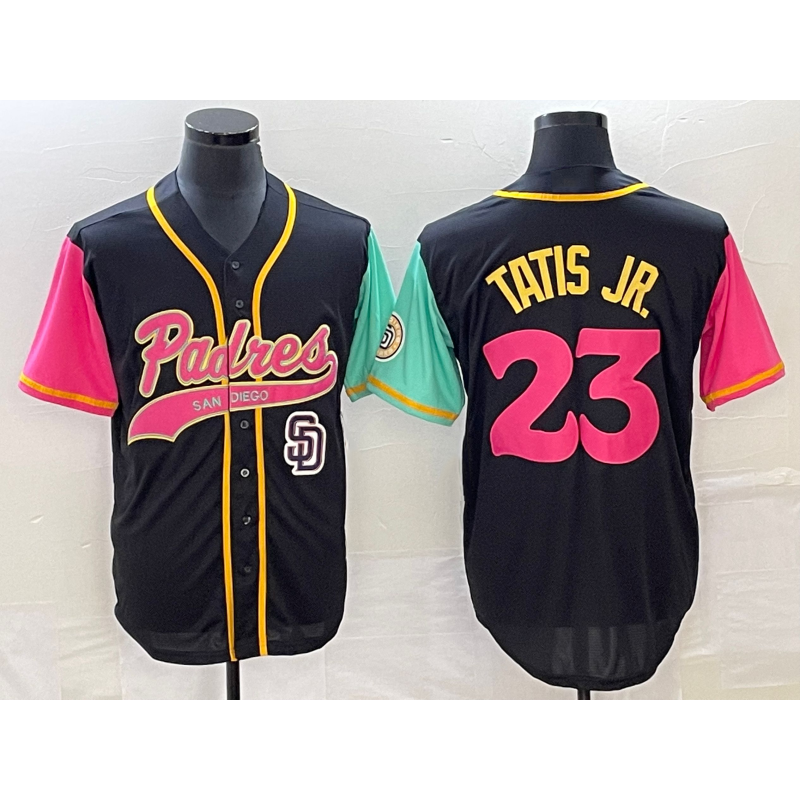 San Diego Padres #23 Fernando Tatis Jr Black Jermy NEW 2023 City Connect Cool Base Stitched Jersey