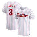 Philadelphia Phillies #3 Bryce Harper White Jermy Home Elite Jersey