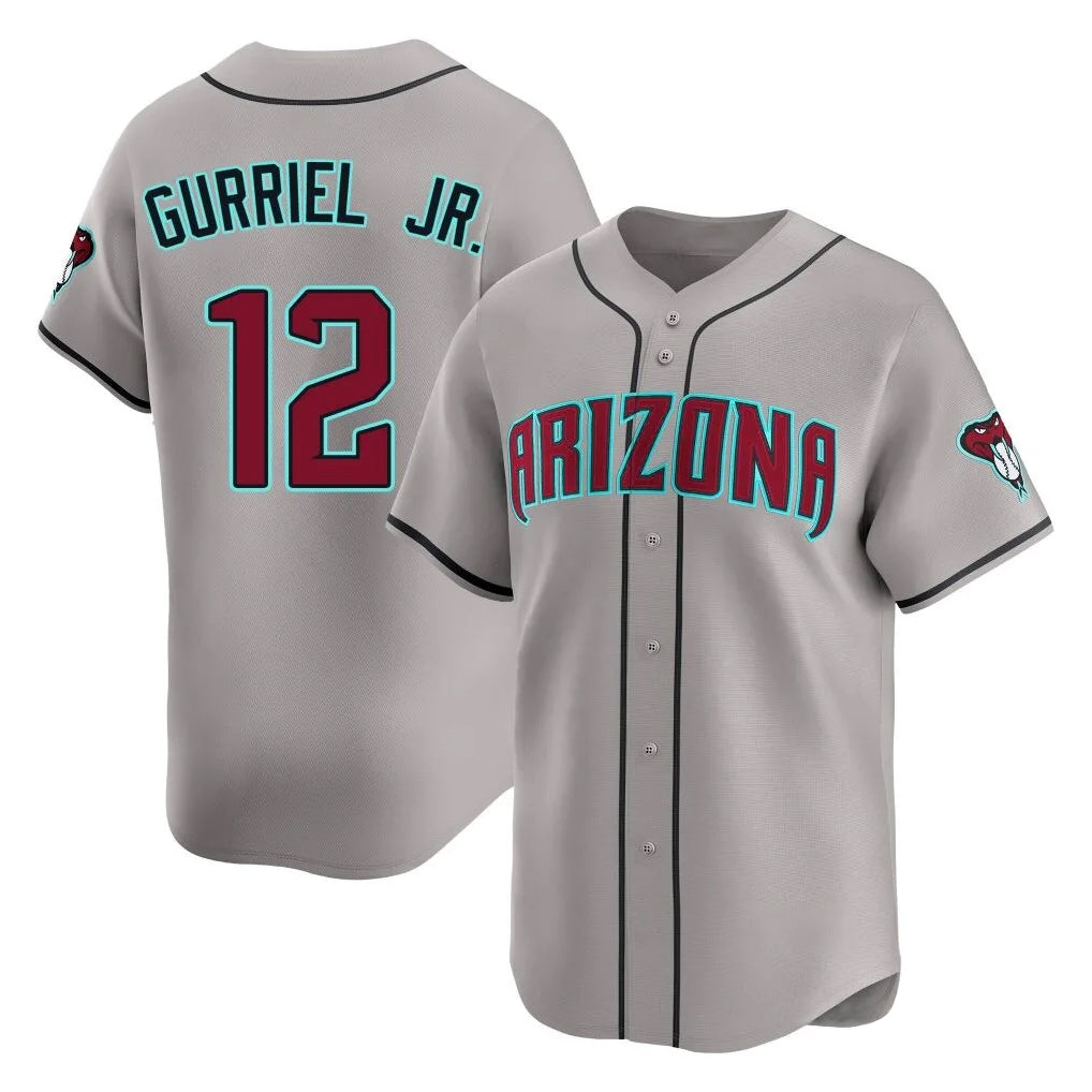 Arizona Diamondbacks #12 Lourdes Gurriel Jr Player Gray Jermy Road Limited Home Game Stitched Jerseys