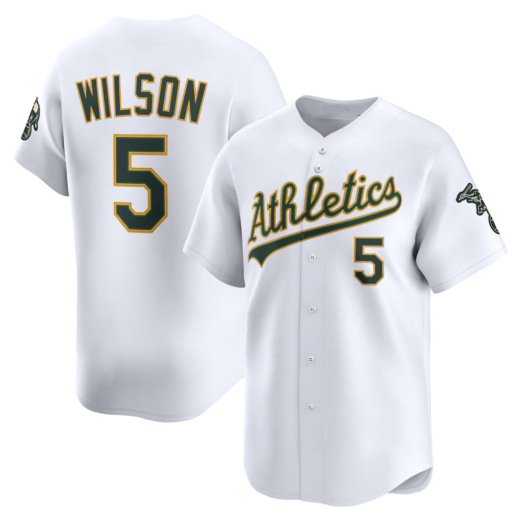 Oakland Athletics #5 Jacob Wilson White Jermy Home Limited Player Jersey