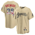 Arizona Diamondbacks #28 Nolan Arenado Player Tan Jermy USA 250 Fourth of July Home Game Stitched Jerseys