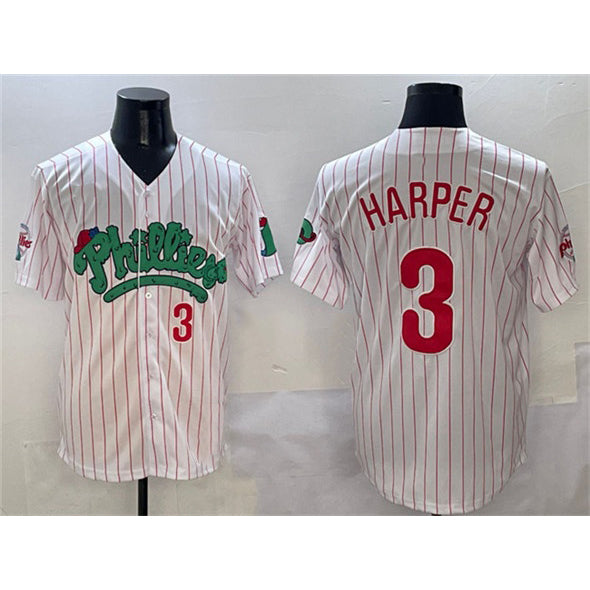 Philadelphia Phillies #3 Bryce Harper White Jermy Phanatic Limited Stitched Jersey 2