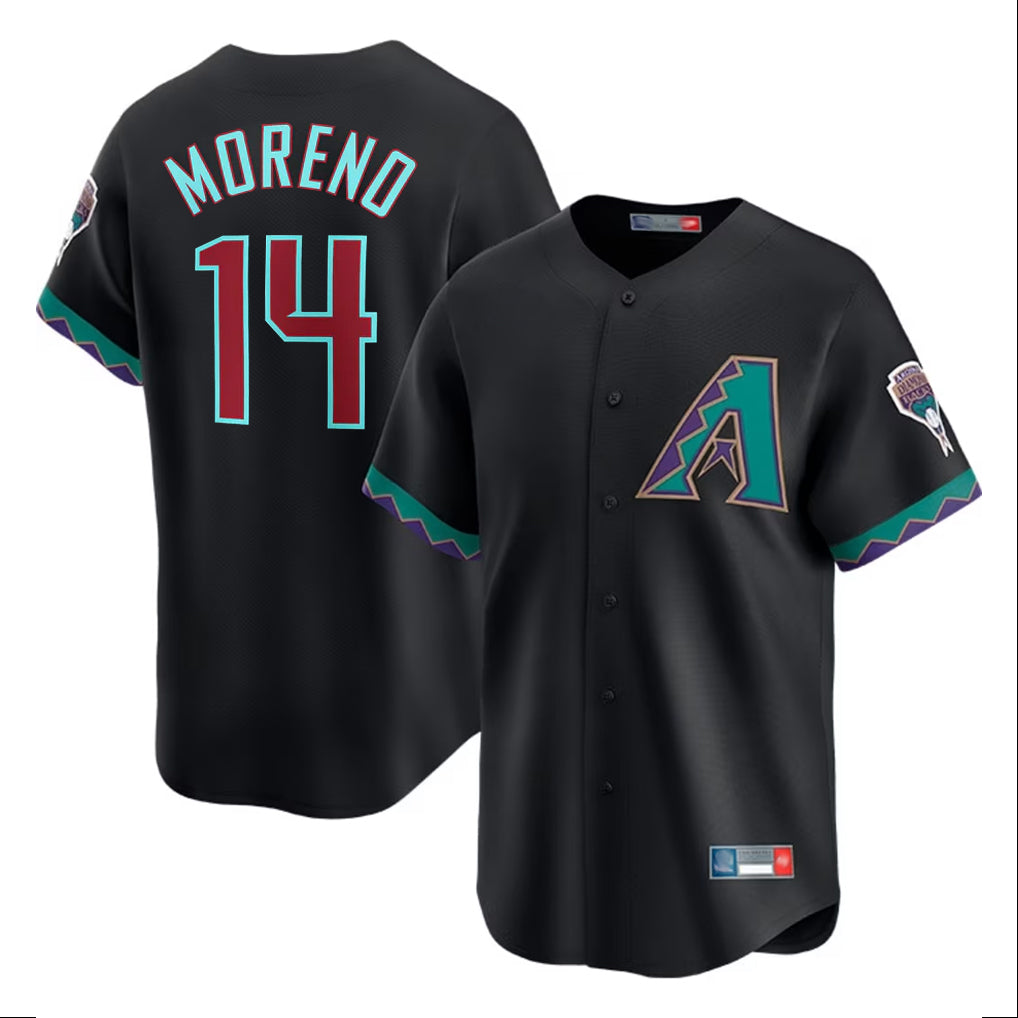 Arizona Diamondbacks #14 Gabriel Moreno Player Black Jermy Fashion Out Home Game Stitched Jerseys