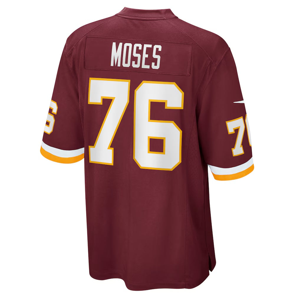 W.Football Team #76 Morgan Moses Burgundy Jermy Game Player Jersey