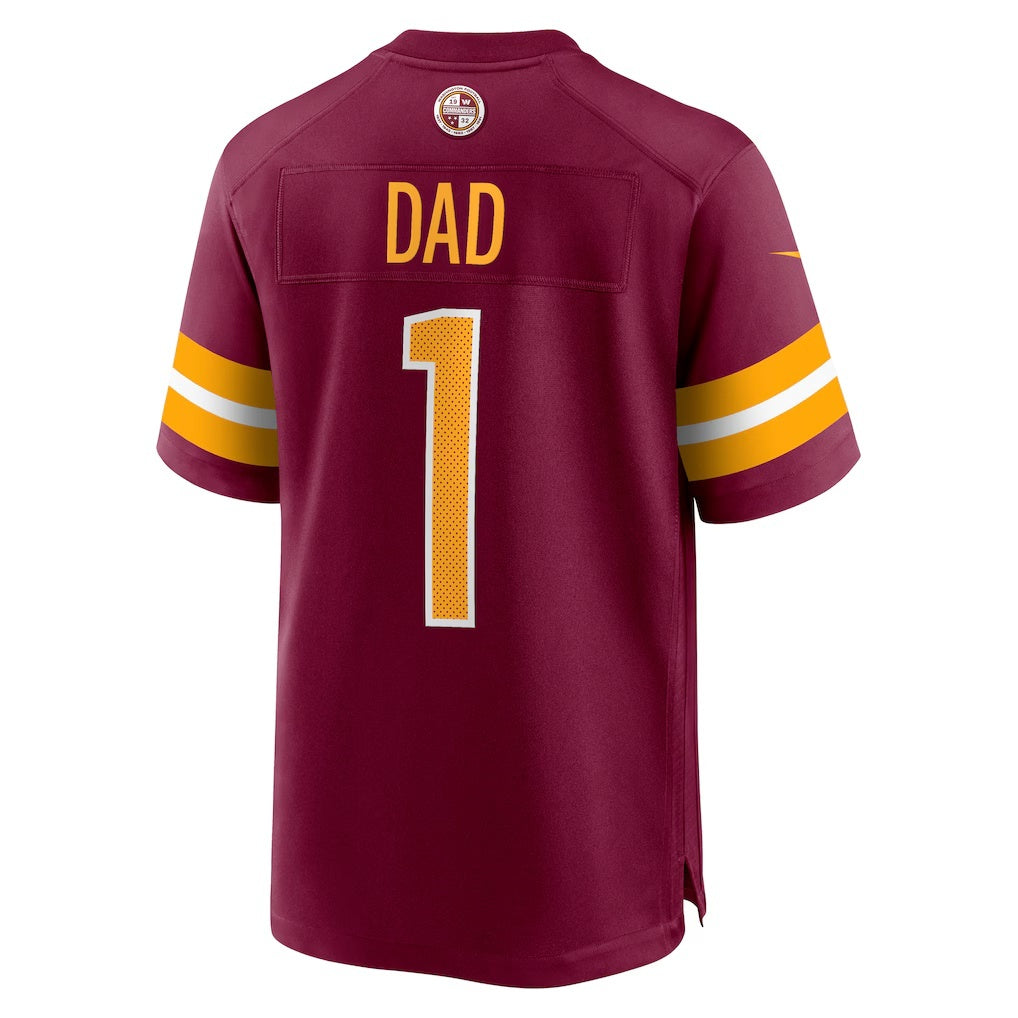W.Commanders Number #1 Dad Burgundy Jermy Game Jersey
