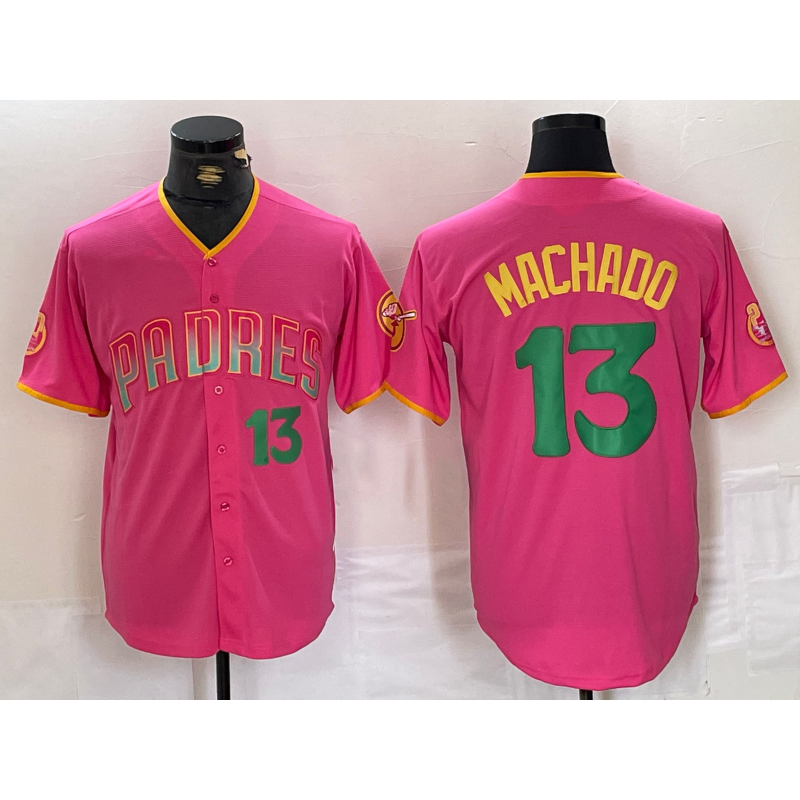 San Diego Padres #13 Manny Machado Pink Jermy Cool Base Stitched Jerseys