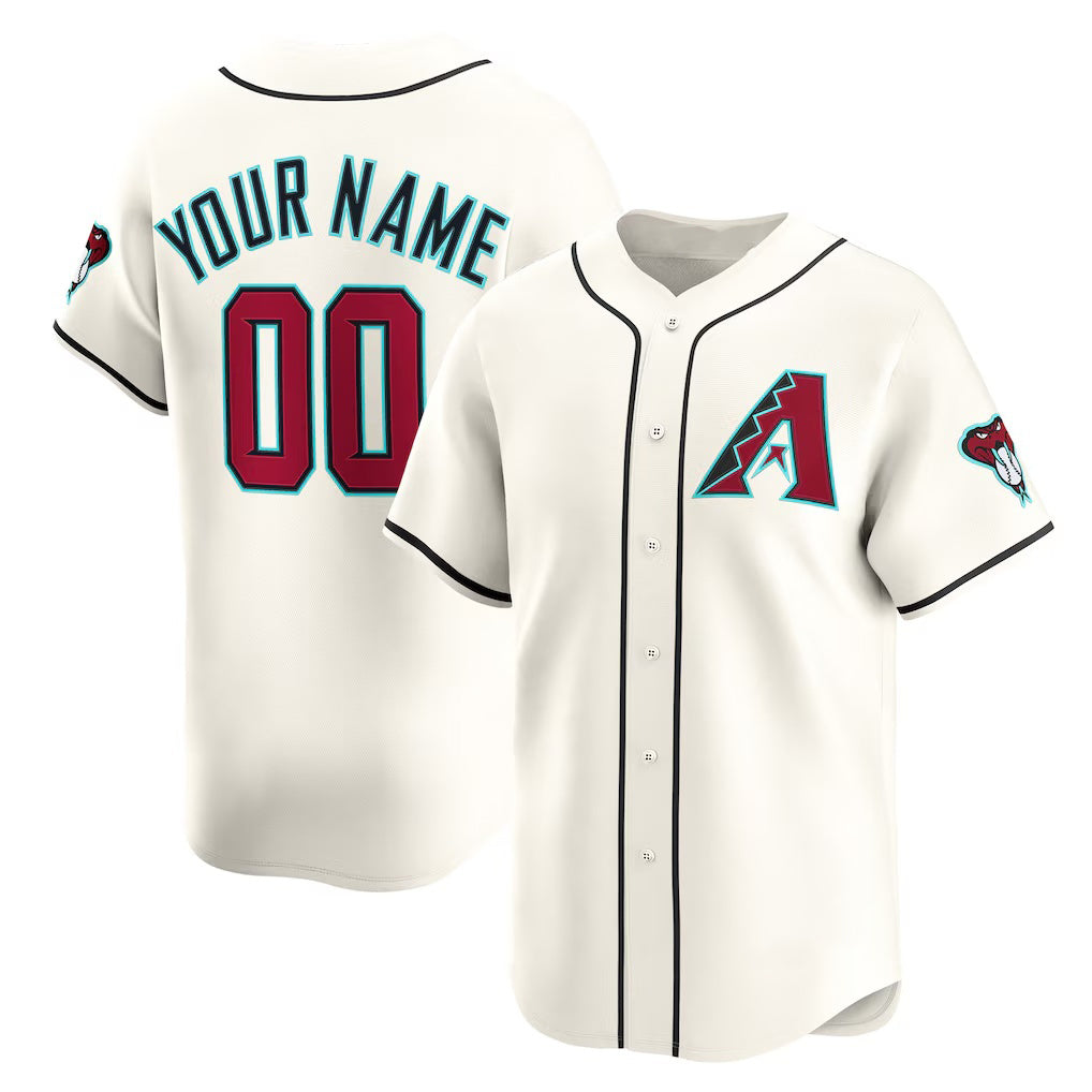 Custom Arizona Diamondbacks Cream Jermy Home Limited Jersey