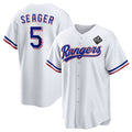 Texas Rangers #5 Corey Seager White Jermy 2023 World Series Stitched Jersey
