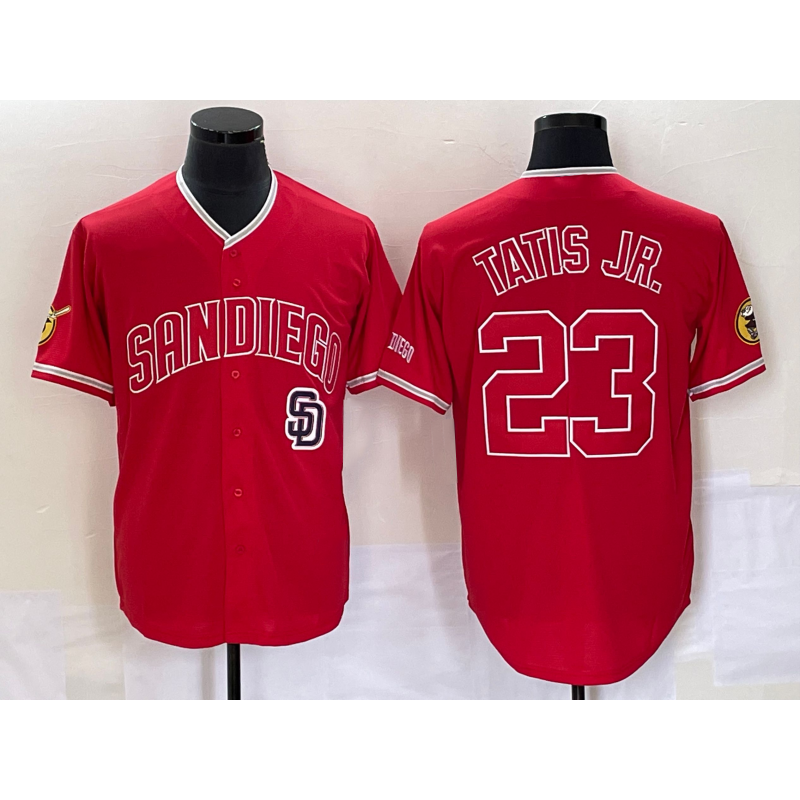 San Diego Padres #23 Fernando Tatis Jr Red Jermy NEW 2023 Cool Base Stitched Jersey