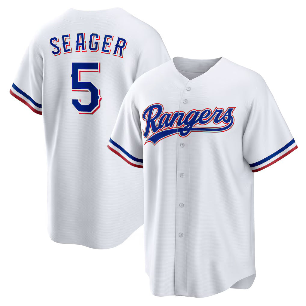 Texas Rangers #5 Corey Seager White Jermy Home Replica Player Jersey