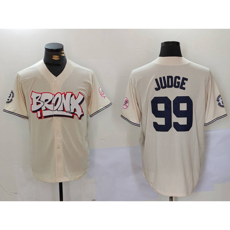 New York Yankees #99 Aaron Judge Cream Jermy Limited Stitched Jersey 2