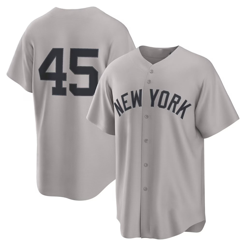 New York Yankees #45 Gerrit Cole Gray Jermy Road Replica Jersey