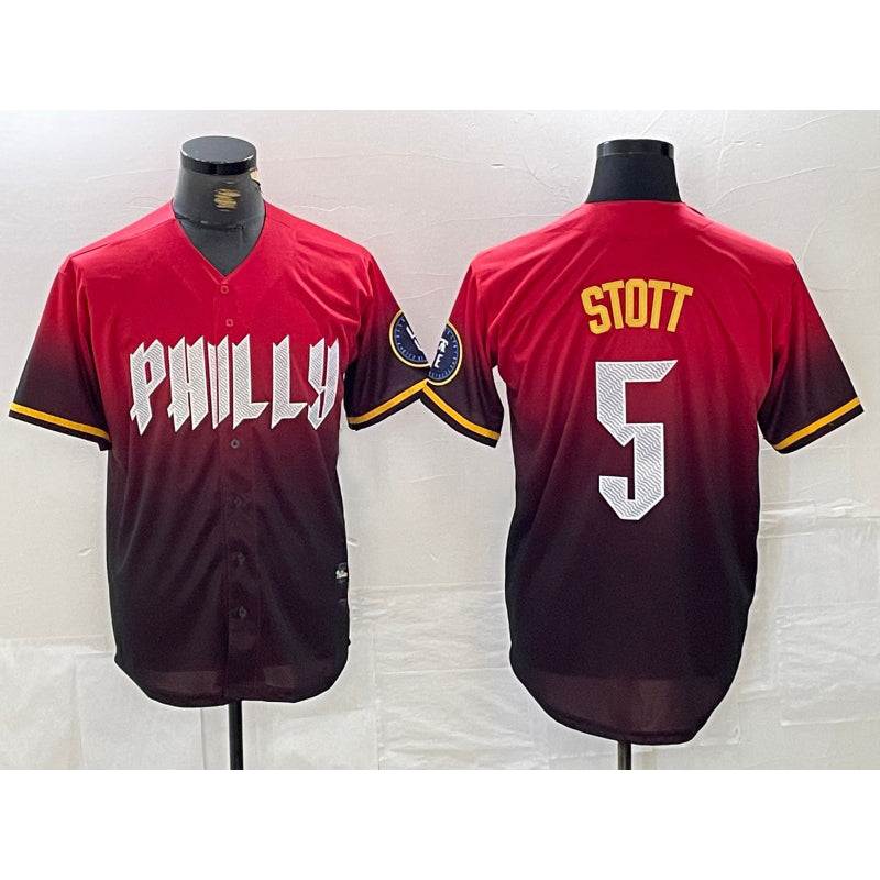 Philadelphia Phillies #5 Bryson Stott Red Jermy 2024 City Cool Base Jersey