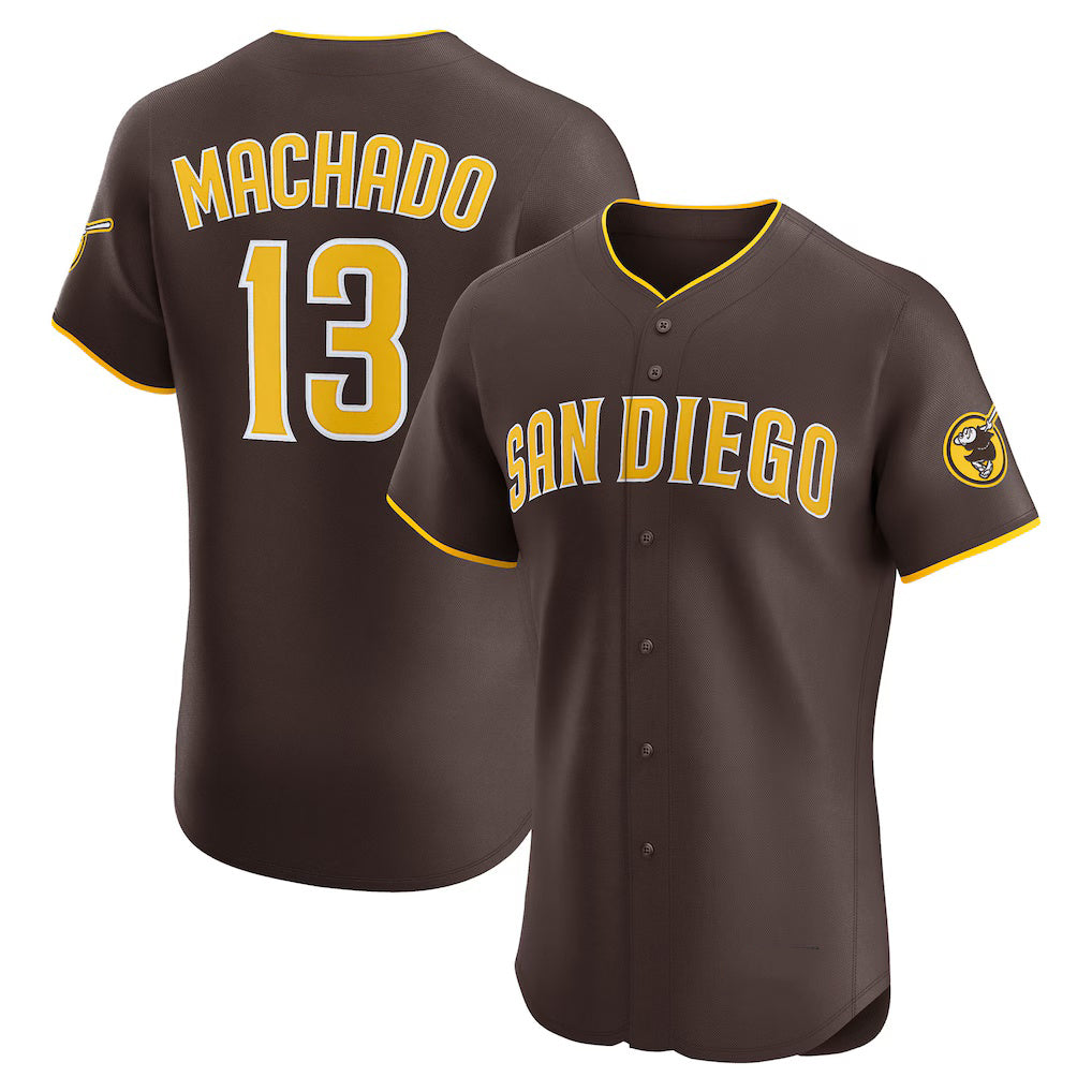 San Diego Padres #13 Manny Machado Brown Jermy Road Elite Jersey