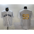 New York Yankees #99 Aaron Judge White Jermy Pinstripe Without Name Fashion Cool Base Jersey 2