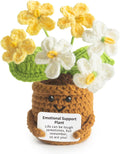 Forget-Me-Not Positive Crochet Flower Potted Plant Gift | Life is Tough But So are You - Thinking of You, Get Well Soon Gifts for Women, Friend, Coworker - Handmade Desk Decor