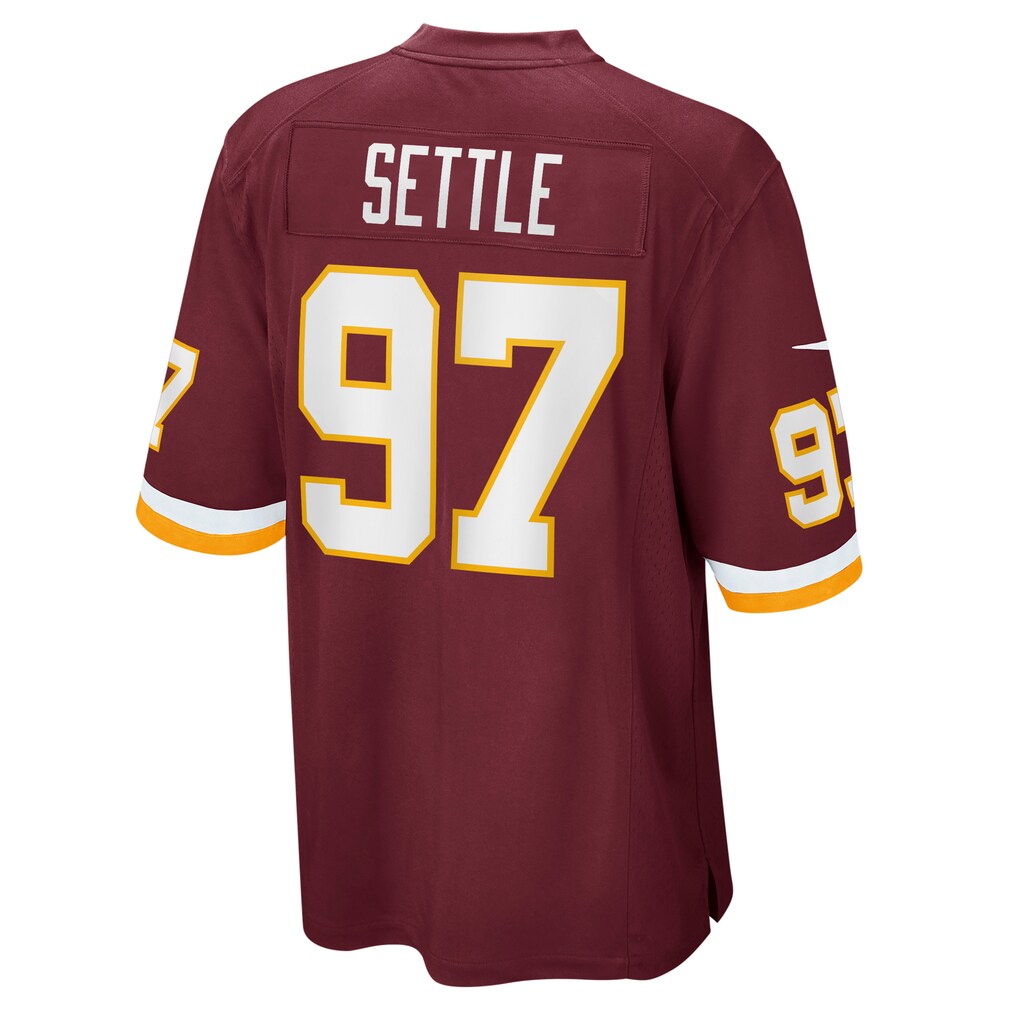 W.Football Team #97 Tim Settle Burgundy Jermy Game Player Jersey