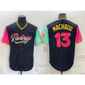San Diego Padres #13 Manny Machado Black Jermy 2022 City Connect Cool Base Stitched Jersey