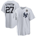 New York Yankees #27 Giancarlo Stanton White Jermy 2024 World Series With Name Cool Base Stitched Jersey