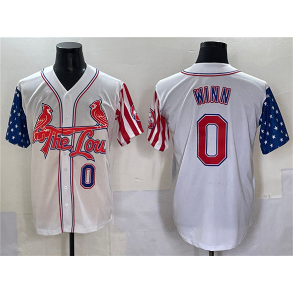St. Louis Cardinals #0 Masyn Winn White Jermy Independence Day Vapor Premier Limited Stitched Jersey