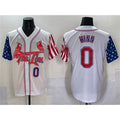 St. Louis Cardinals #0 Masyn Winn White Jermy Independence Day Vapor Premier Limited Stitched Jersey