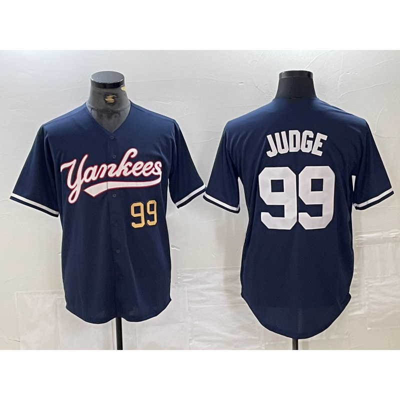 New York Yankees #99 Aaron Judge Number Navy Jermy Cool Base Stitched Jersey