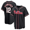 Philadelphia Phillies #12 Kyle Schwarber Fashion Black Jermy Out Stitched Jersey