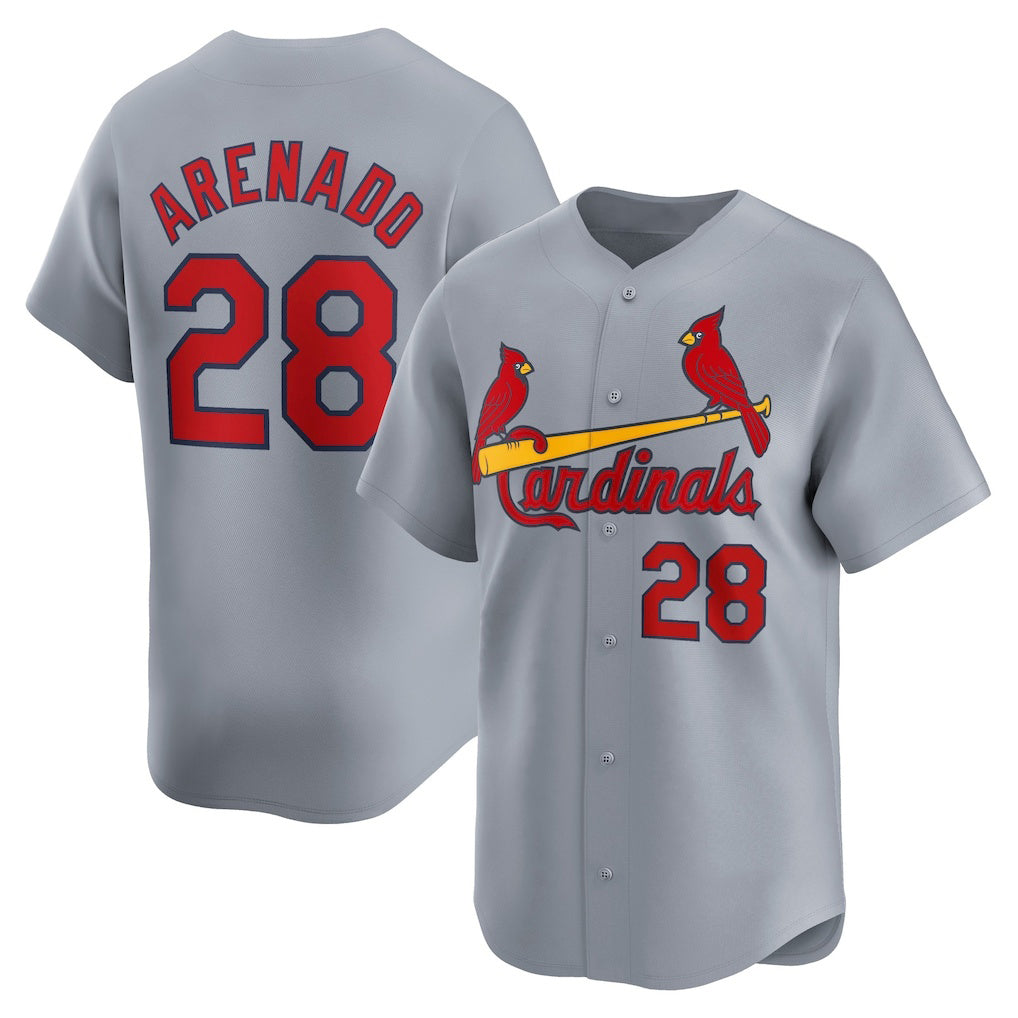 St. Louis Cardinals #28 Nolan Arenado Gray Jermy Away Limited Player Jersey