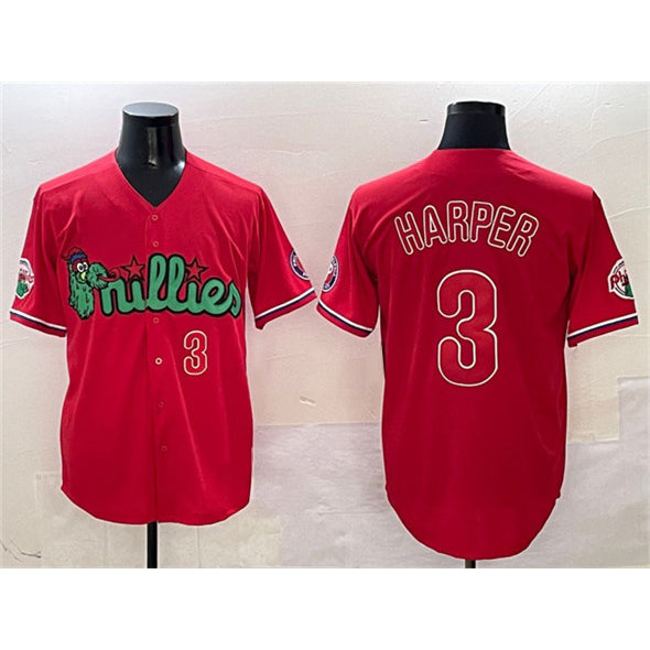 Philadelphia Phillies #3 Bryce Harper Red Jermy Phanatic Limited Stitched Jersey