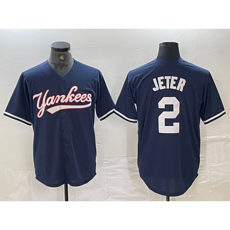 New York Yankees #2 Derek Jeter Navy Jermy Cool Base Stitched Jersey