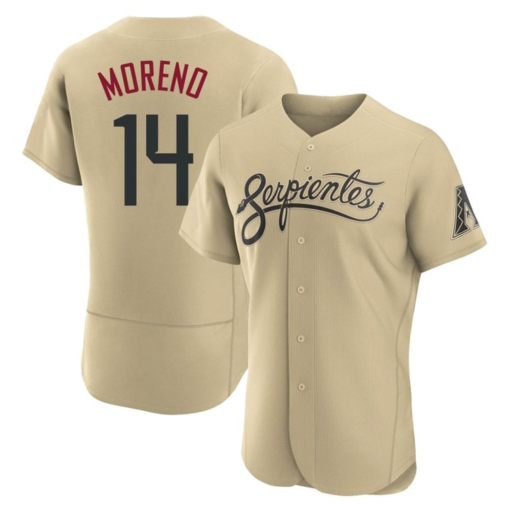 Arizona Diamondbacks #14 Gabriel Moreno Player Tan Jermy City Connect Limited Elite Home Game Stitched Jerseys