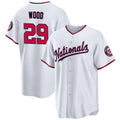 Washington Nationals #29 James Wood White Jermy 2024 Home Limited Stitched Jersey