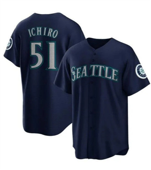 Seattle Mariners #51 Ichiro Suzuki Navy Jermy Cool Base Stitched Jersey