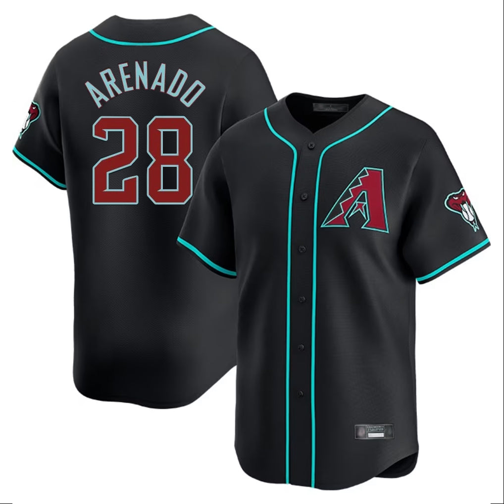 Arizona Diamondbacks #28 Nolan Arenado Player Black Jermy Limited Home Game Stitched Jerseys