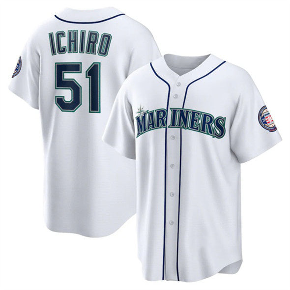 Seattle Mariners #51 Ichiro Suzuki White Jermy Cool Base Stitched Jersey