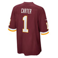 W.Football Team #1 DeAndre Carter Burgundy Jermy Player Game Jersey
