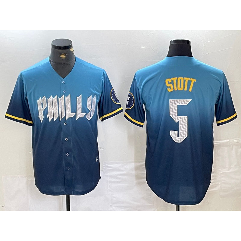 Philadelphia Phillies #5 Bryson Stott Blue Jermy 2024 City Cool Base Stitched Jersey