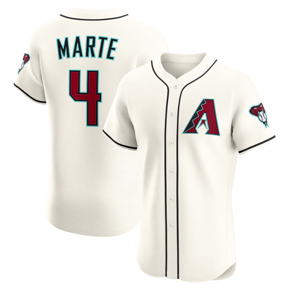 Arizona Diamondbacks #4 Ketel Marte Cream Jermy Home Elite Jersey