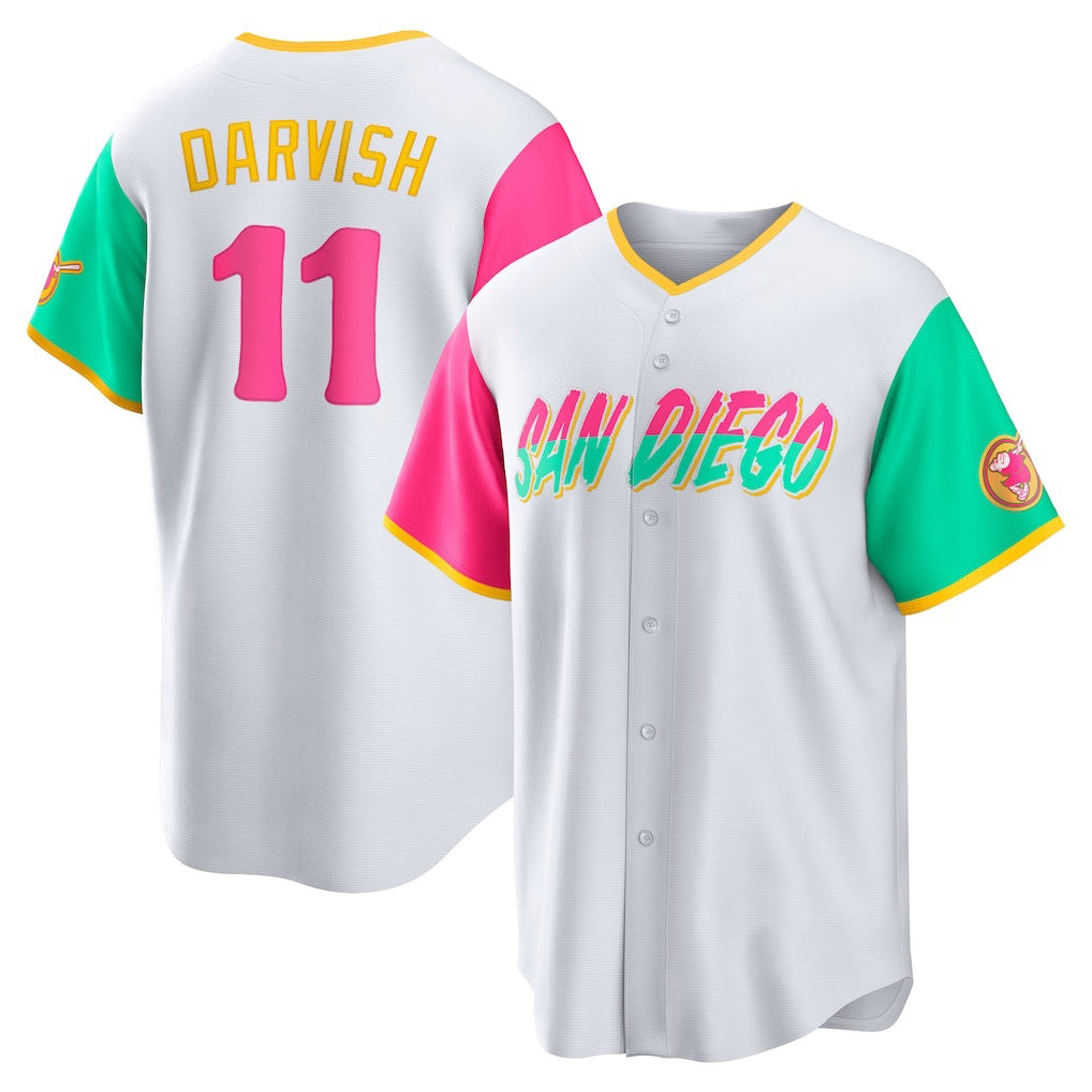 San Diego Padres #11 Yu Darvish White Jermy City Connect Replica Player Jersey