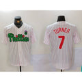 Philadelphia Phillies #7 Trea Turner White Green Jermy Cool Base Stitched Jersey 2