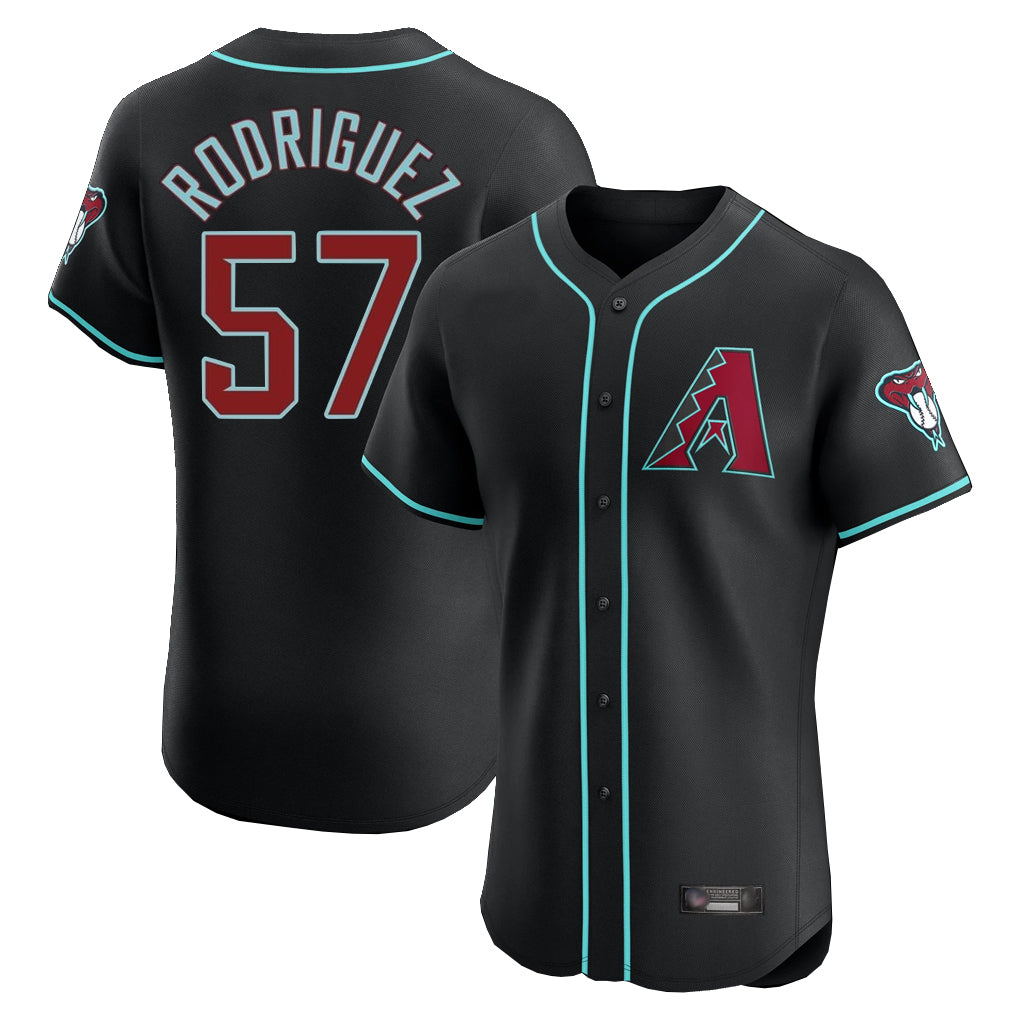 Arizona Diamondbacks #57 Eduardo Rodriguez Player Black Jermy Limited Elite Home Game Stitched Jerseys