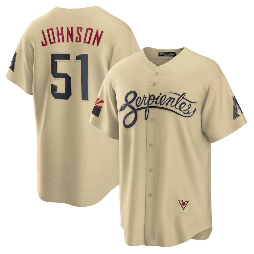 Arizona Diamondbacks #51 Randy Johnson Gold Jermy Sand City Connect Replica Player Jersey