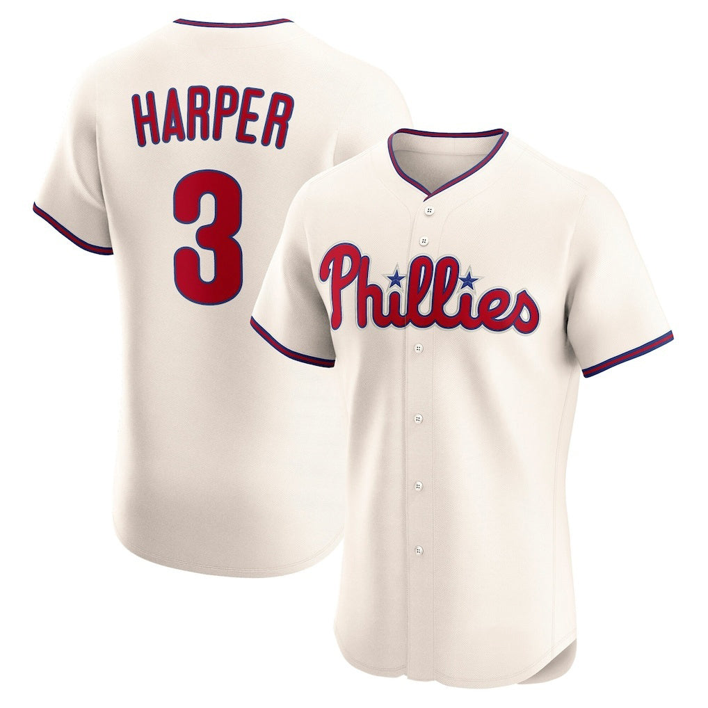 Philadelphia Phillies #3 Bryce Harper Cream Jermy Alternate 2 Elite Jersey