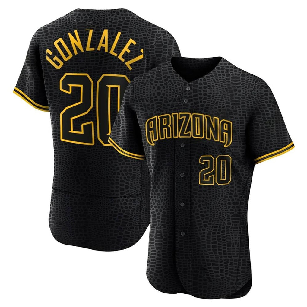 Arizona Diamondbacks #20 Luis Gonzalez Player Black Jermy Snake Skin City Limited Elite Home Game Stitched Jerseys
