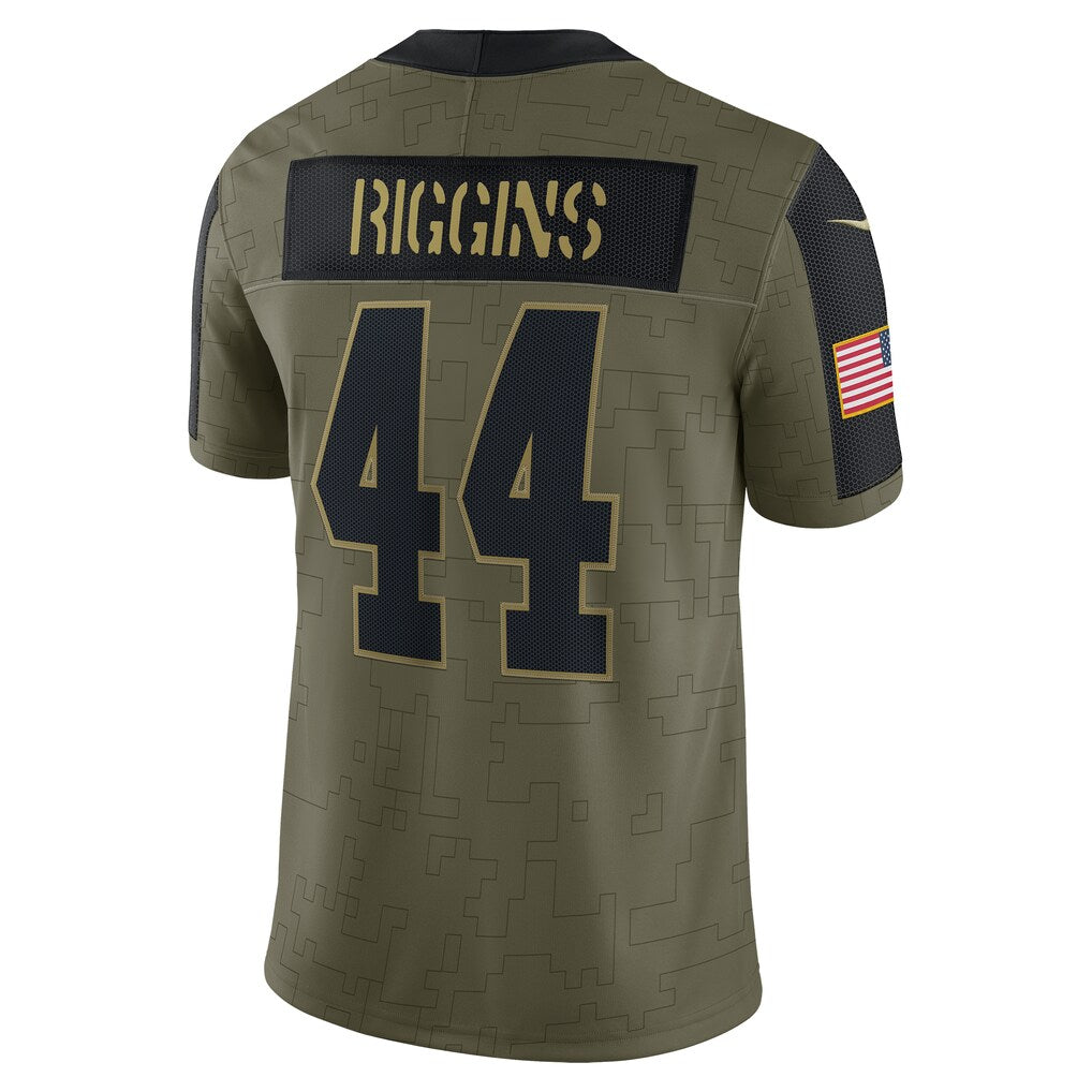 W.Football Team #44 John Riggins Olive Jermy Salute To Service Retired Player Limited Jersey