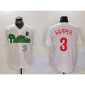 Philadelphia Phillies #3 Bryce Harper White Green Jermy Cool Base Stitched Jerseys